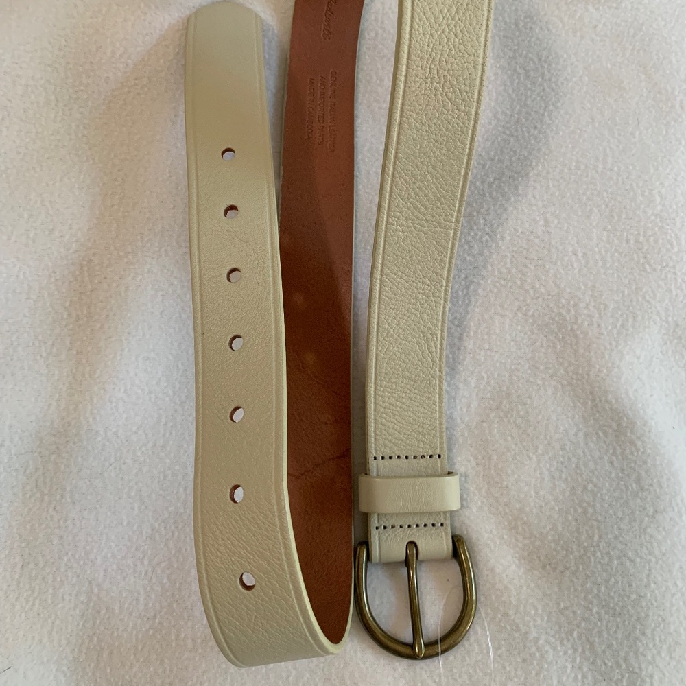 Madewell Ecru Leather Belt - Picture 2 of 14